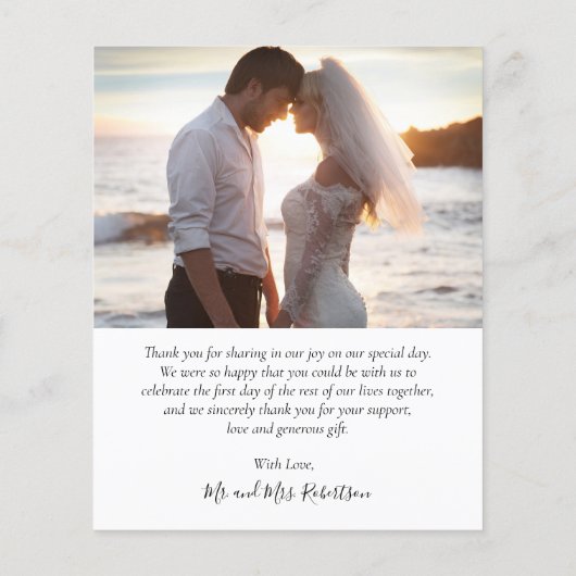 予算4フォトコラージュ結婚の感謝のスクリプト チラシ (裏面)