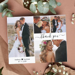 予算4フォトコラージュ結婚の感謝のスクリプト チラシ<br><div class="desc">予算、ミニマルエレガントリストモダンスクリプト4写真コラージュ結婚の感謝は低い予算のフラ手頃イヤー。結婚スタイリッシュ感謝していの紙テンプレート前面に4枚、背面に1枚。白い背景に黒いスワッシュと手でレタ渦巻形のーされたタイポグラフィスクリプトフォントの文字"ありがとう"と。名前の間の小さな愛のハート。バックの横の写真とメッセージ感謝していのテンプレート。***ご注意！***予算紙/チラシは紙薄。封筒が含まれていない。***紙をアップグレードして、より厚い紙を作成する。***名前をカスタムするをパーソナライズし感謝してい、メッセージを表示する。ノートもしを手書きしたい場合は、サンプル文字を削除して宇宙を増やす。もしデザイ救済ンにお問い合わせ品連絡が必要だ！</div>