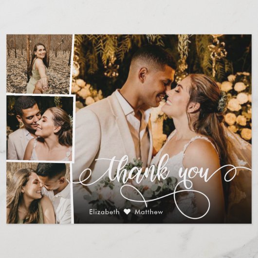 予算4フォトコラージュ結婚の感謝のスクリプト チラシ (正面)