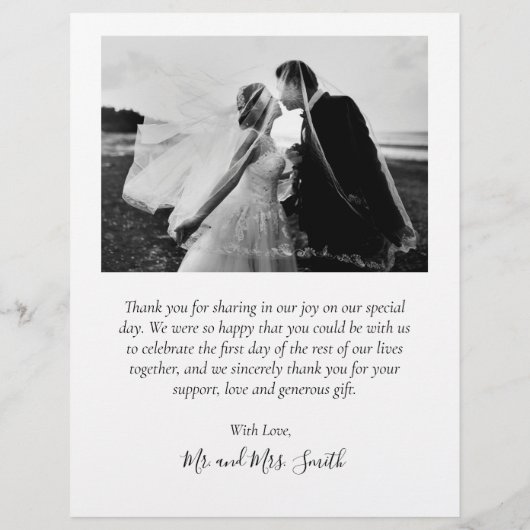 予算4フォトコラージュ結婚の感謝のスクリプト チラシ (裏面)