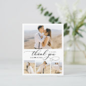 予算4フォトスクリプトハート結婚のサンキューカード (スタンド正面)