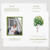 予算4ページのマグノリア・ツリー葬儀プログラム (正面/裏面)