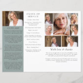 予算4ページのミニマリスト葬儀プログラム (裏面)