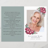 予算4ページのミニマリスト葬儀プログラム (正面)