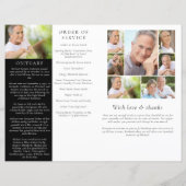 予算4ページのミニマリスト葬儀プログラム (裏面)