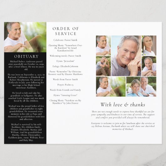 予算4ページ大理石葬式プログラム (裏面)