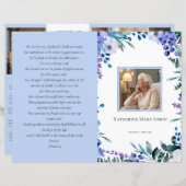 予算4ページ葬儀プログラムソフトブルーフローラ (正面/裏面)