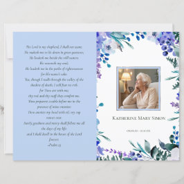 予算4ページ葬儀プログラムソフトブルーフローラ