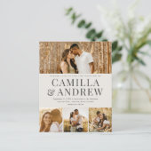 予算4モダン写真QRコード結婚式招待状 (スタンド正面)