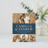 予算4モダン写真QRコード結婚式招待状 (スタンド正面)