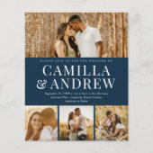 予算4モダン写真QRコード結婚式招待状 (正面)