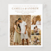 予算4モダン写真QRコード結婚式招待状 (正面)