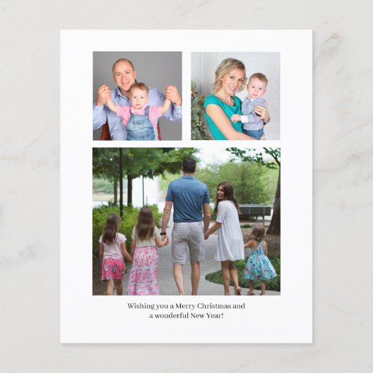 予算4写真コラージュ家族クリスマスの挨拶 (裏面)