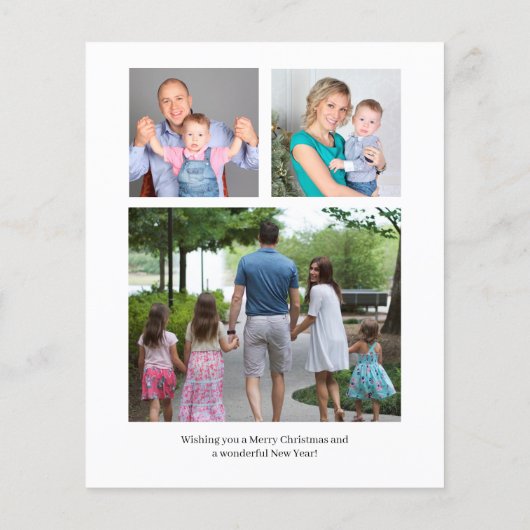 予算4写真コラージュ家族クリスマスの挨拶 チラシ (裏面)