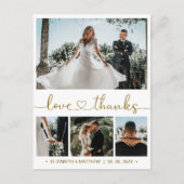 予算4写真コラージュ結婚の感謝はがき ポストカード (正面)