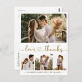 予算4写真コラージュ結婚の感謝はがき ポストカード (正面/裏面)