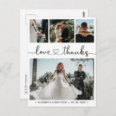 予算4写真コラージュ結婚の感謝はがき ポストカード (正面/裏面)