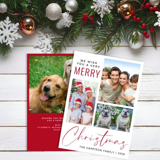 予算4写真メリークリスマスホリデーカード
