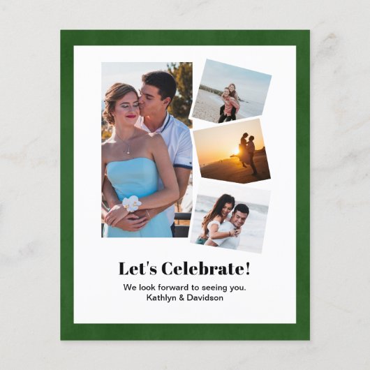 予算4写真婚約シーフードパーティの招待状 (裏面)