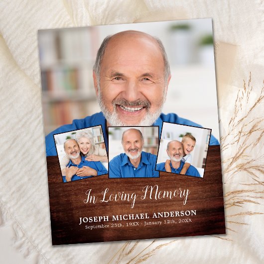 予算4素朴写真コラージュ悔やみや弔慰ありがとう