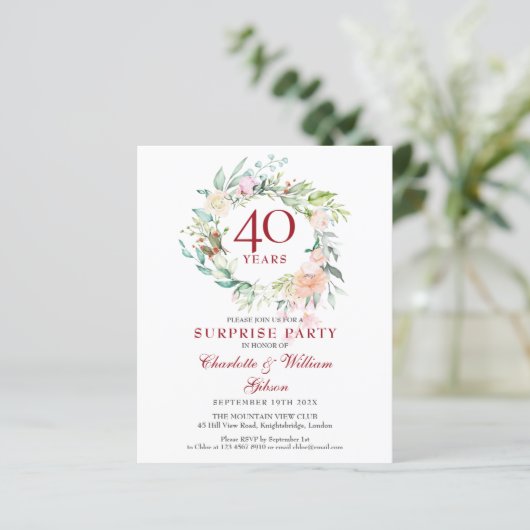 予算40周年記念パーティー写真招待状 (スタンド正面)