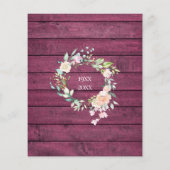 予算40周年記念ルビ素朴ウッド招待状 (裏面)