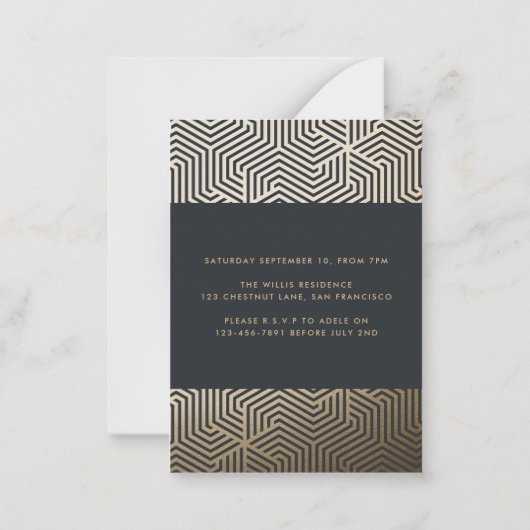 予算40歳の誕生日シンプルのスタイリッシュエレガント脚本 ノートカード (裏面)