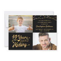 予算40th誕生日2写真レトロ招待状