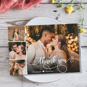 予算4 Photo Collage's Thank 結婚 You Script Fl チラシ