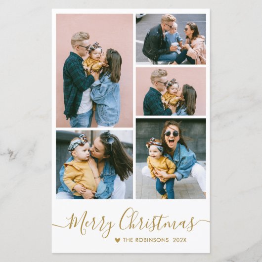 予算5エレガントフォトコラージクリスマスカード (正面)