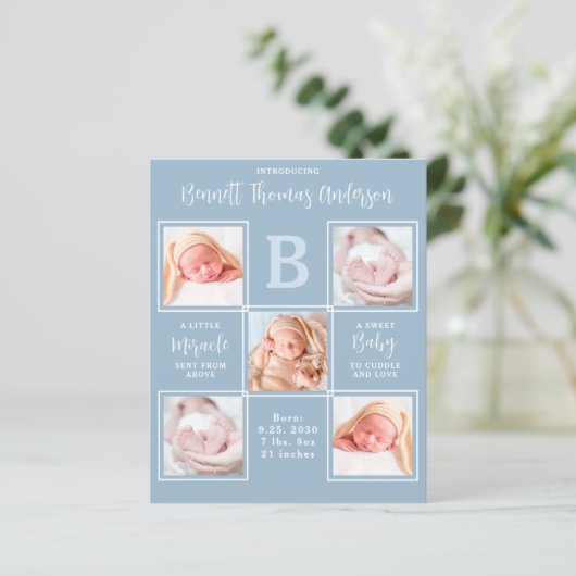 予算5エレガントフォトコラージュ男の赤ちゃんありがとうございました (スタンド正面)