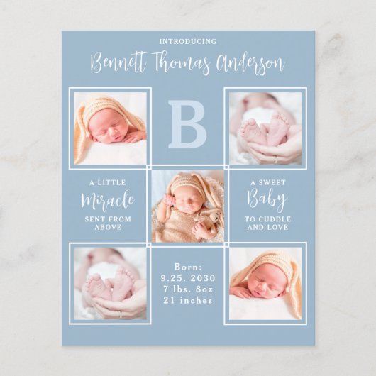 予算5エレガントフォトコラージュ男の赤ちゃんありがとうございました (正面)