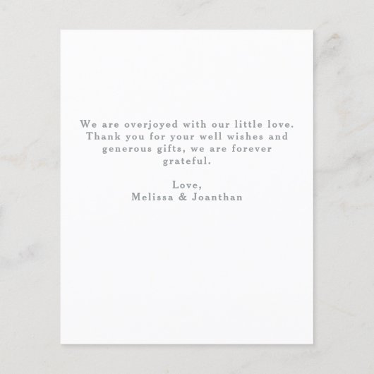 予算5モダン写真誕生統計ベビーあり (裏面)