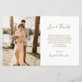 予算5写真金箔結婚のサンキューカード (裏面)