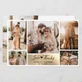 予算5写真金箔結婚のサンキューカード (正面/裏面)