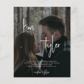 予算5枚の写真QR CODEスクリプト結婚式招待状 チラシ (正面)