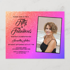 予算50と素晴らしいピンクグリッター招待状