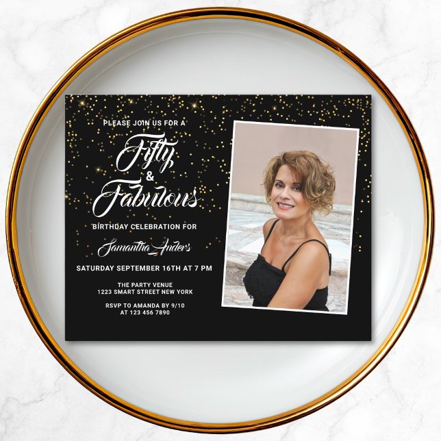 予算50と素晴らしい金ゴールドグリッター招待状 (クリエイターアップロード済み)