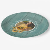 予算50と素晴らしい |ひまわりティール（緑がかった色）誕生日 ペーパープレート (アングル)