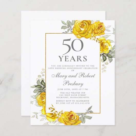 予算50周年記念イエローフローラ招待状