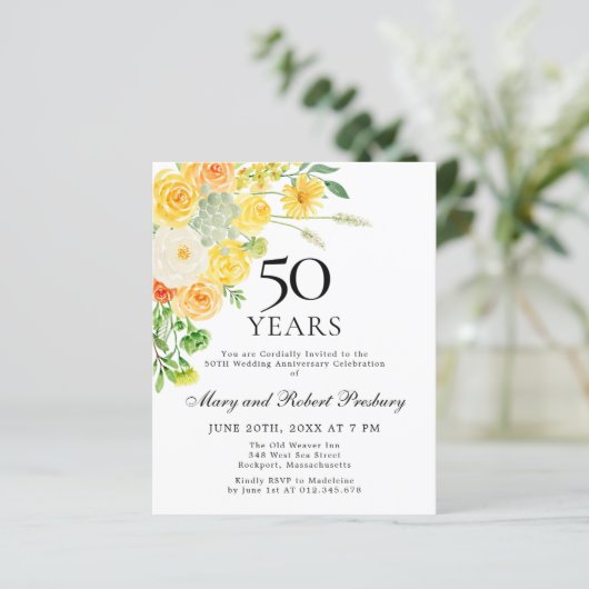 予算50周年記念イエローフローラ招待状 (スタンド正面)