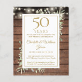 予算50周年記念グリーン素朴リー招待状 (正面)