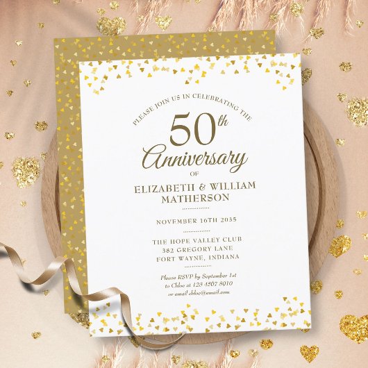 予算50周年記念ゴールドハートの招待状
