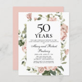 予算50周年記念ピンクフローラ招待状