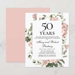 予算50周年記念ピンクフローラ招待状
