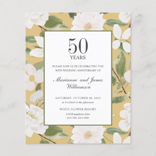 予算50周年記念ホワイトフラワーイエロー (正面)