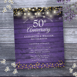 予算50周年記念素朴金ゴールドハート招待状