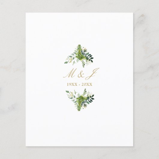 予算50周年記念緑のモノグラム招待状 (裏面)