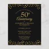 予算50周年記念金ゴールド2写真招待状 (正面)