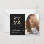 予算50th見た良い写真の誕生日の招待状 ノートカード (正面)